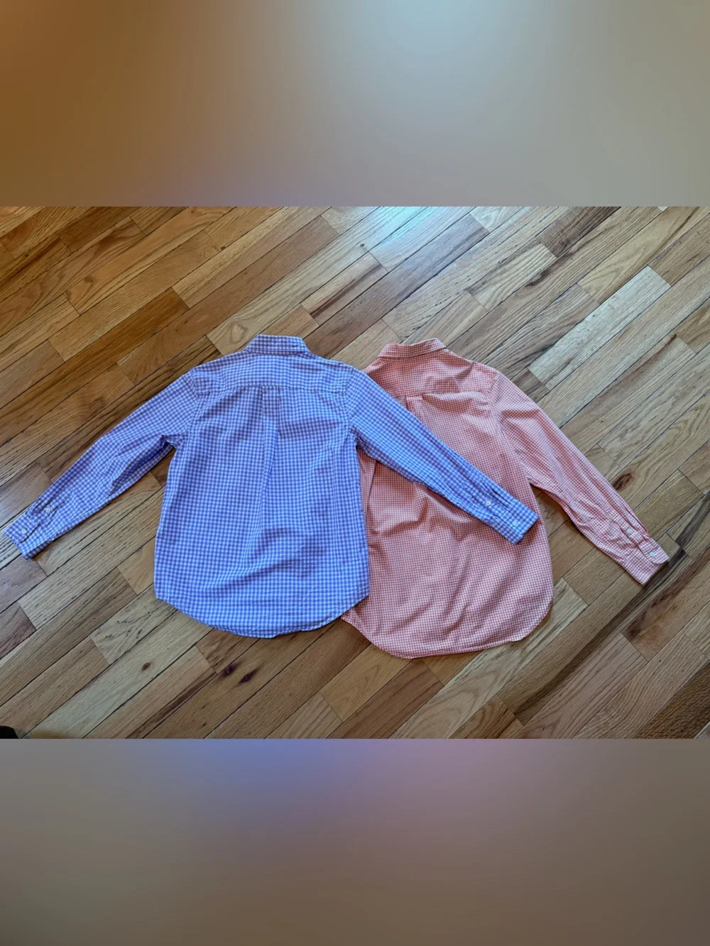 Ralph Lauren Polo Purple/Orange Button Down Shirt Boys Size L 14-16 Lot Of 2